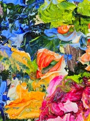 Colourful Flowers Vases Oil Painting 15x20cm Plants Art Painting on Painting Board