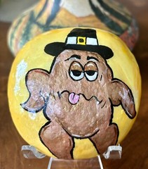 „Funny Turkey” Original Hand Painted Kindness Rock Collectible Art Gift