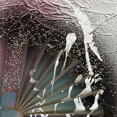 (2) 80’s Pink Green 3D Paper Texture Abstract Art Tree Snow Lone Pine MT