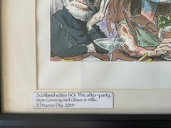 POLITICAL CARICATURE SCOTLAND VOTES NO SEAN CONNERY MEL GIBSON INDEPENDENCE REF