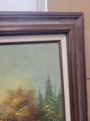 Vintage Signed Original Oil Canvas Painting Pastoral Framed PC Tomtow 24×36″