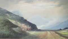 STUNNING ANTIQUE FRAMED IMPRESSIONIST LANDSCAPE WATER COLOR PAINTING # 2