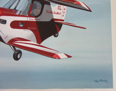 Raymond Waddey Painting Ray Stits SA-2A Sky Baby 1952 Smallest Airplane, 16″x20″