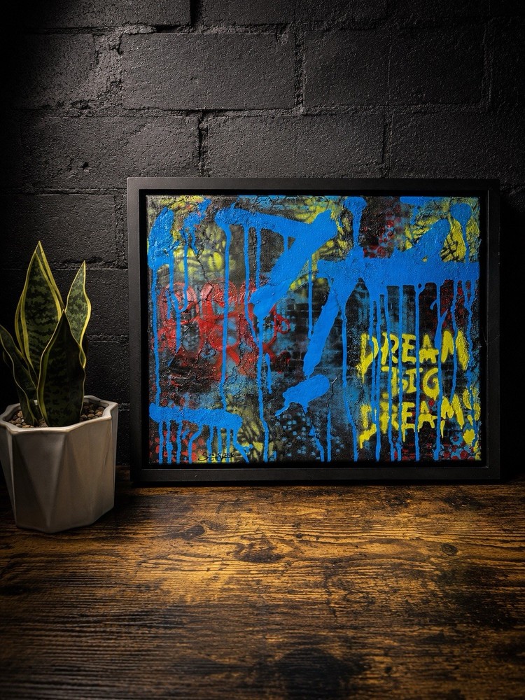 Original Abstract Graffiti Street Art Painting “Dreams” Signed Framed 2026