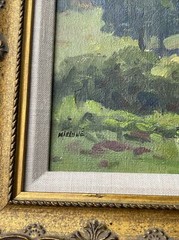 ANTIQUE LANDSCAPE PAINTING AMERICAN WPA ERA California Pennsylvania Ben Marcune