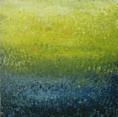 Signed original 24″ x 24″ REFLECTING POOL contemporary abstract landscape