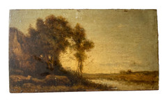 19TH CENTURY ART – LANDSCAPE French school Animated Countryside Landscape