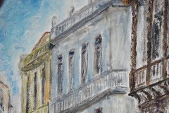 FRAMED SIGNED ORIGINAL OIL COLONIAL HAVANA STREET SCENE, CUBA ARTIST HECTO VIDAL