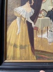 Antique Oil Painting Pretty Woman Female Model American ILLUSTRATION ART DECO