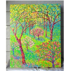 Denise Eckle Colorful Orchard Landscape Painting 24×30 Canvas Contemporary Art