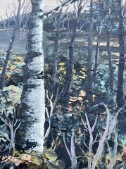 William H. Truitt Signed Coastal Dogwoods Painting – Maine – 15.5″ x 23.75″