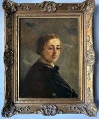 ANTIQUE 19TH CENTURY ENGLISH EUROPEAN OIL PAINTING OLD BRITISH PORTRAIT UK 1800s