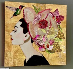 Authentic Ashley Longshore Original – Audrey Hepburn – 24″x24″ – Signed