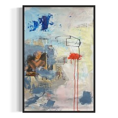 Original Mixed Media Abstract Modern Art Painting 24×36 “A.E. Arodins“ Signed