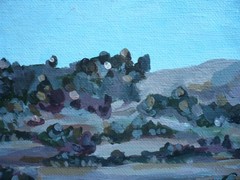 MYSTERY ARTIST, IMPRESSIONIST PLEIN AIR LANDSCAPE, GREENSPOT FARMS VINTAGE OIL