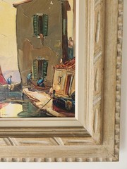 Elie Bernadac French Martigues Effet Du Soir Oil On Canvas Painting