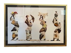 South African Framed Hand Crafted Butterfly Art Signed Joshua B? 15”x10.5”