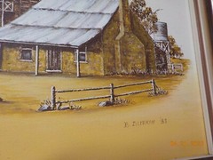 BETTY DURKIN „MEMORABILIA“ No 1 & No 2 SET HANDPAINTED FRAMED ART SIGNED ’83
