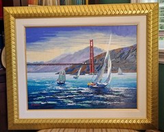 „Golden Gate Sunset“ by Kerry Hallam, enhanced serigraph limited edition