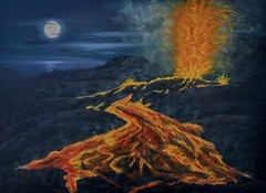 Kilauea Eruption, 2026. Original Landscape Oil Painting, 24 x 18 Canvas. Aloha