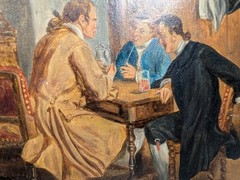 Antique Painting Pub Scene Signed Roybet 1840-1920 ?Att .To