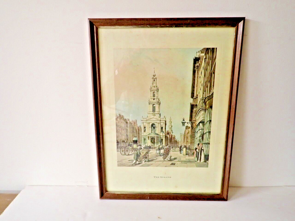 Rare Lithograph Of Oil painting “ The Strand“ ,1842 ,Thomas Shotter Boys Framed