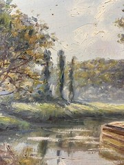 LAFARGUE-REYNAUD French School 20th Century View Of The Ourcq Canal Paris France