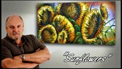 Sunflowers Painting Original Floral Scenic Wild Decorative Art Mix Lang Cert.