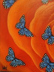Original Surrealist Painting Spiral Rose 9×12” Acrylic on Canvas,Signed,COA,