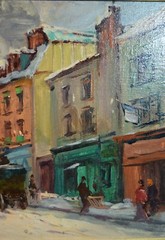G. Costa School of Paris Painting of Monmartre Street and Sacre Coeur