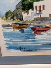 Water color painting , Hydra island,Greek art,Original Painting Signed 10×7