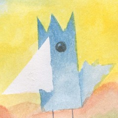 ACEO original painting art card pop surreal Watercolor Bird 1 Tim Olly acg 695