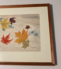 Original Watercolor Autumn Leaves 1950 Vermont Artist Thomas Marimon Johnson