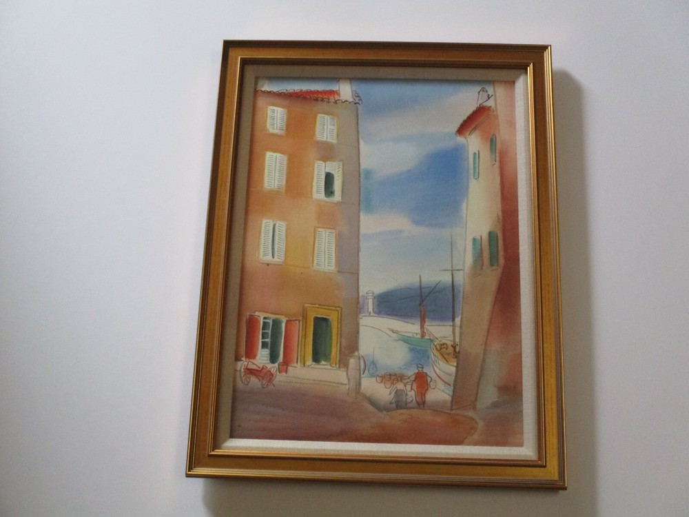 JULES RAUSCHERT PAINTING IMPORTANT AMERICAN MASTER IMPRESSIONIST COASTAL TOWN
