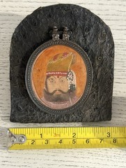 19th Century Miniature Painting Of Maharaja In Sterling Pendant