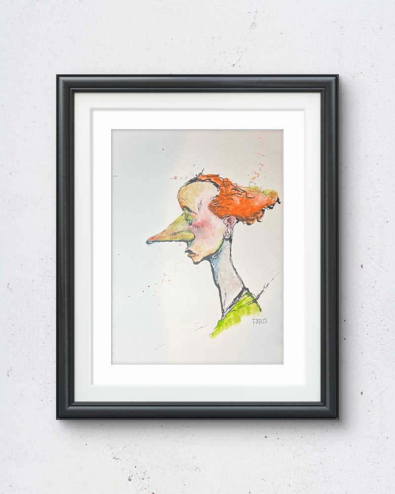 Faris -Field Notes 2 #8 – 9×12 : Neo Expressionism Original Artwork on paper