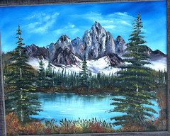 Oli on Canvas by Wanda Mahr? Rocky Mountain Scene American West Bob Ross Style