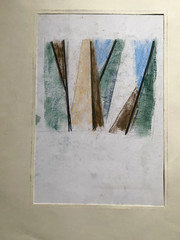 Franz Ehmke 1928 – 2018 Berlin Pastel Abstraction 50s Artist Stamp