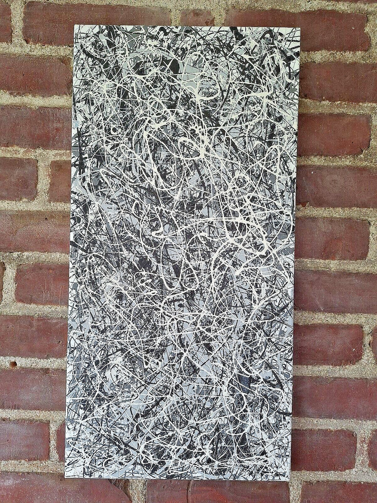 Original Abstract Action Painting Jackson Pollock style on canvas