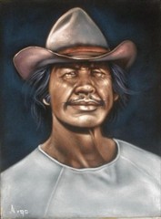 Charles Bronson badass cowboy legend black velvet oil painting art