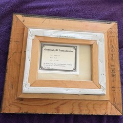 Vintage Canvas Painting Wood Frame morning light Waves Signed By Artist