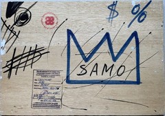 1982 Jean-Michel Basquiat Man’s Portrait Painting on Wood – Cert Stamped on Back