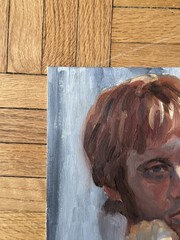 Vintage Portrait Acrylic Board Portrait Beard Man Red Hair 9 x 12 Peter Feldman