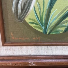 Vtg Andrew Hay Bird Oil Painting Ornate Wood Frame Cottagecore Nature Art 12×14
