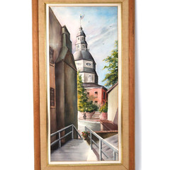 Vintage Annapolis State House Watercolor Signed Michelle Lemay Flesher