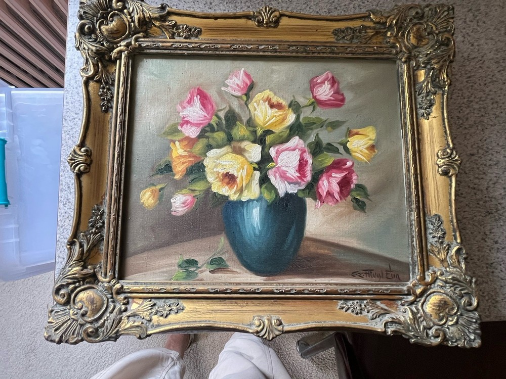 Roses-various color. Still Life Vase Canvas Painting, medium