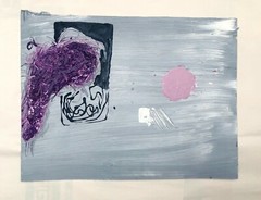 BANDWIDTH Grey Black Abstract Oil and Ink Painting Steven Tannenbaum Original