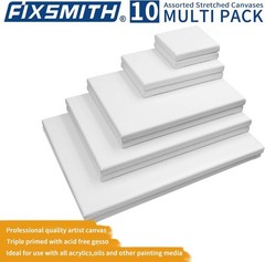 Stretched Canvas 10 Pack Multi Size 100 Cotton Primed for Acrylic Oil Painting