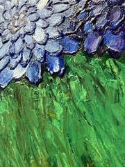 Original Impressionist Blue Hydrangea Flower Acrylic Painting – Unframed Canvas