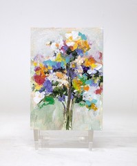 ACEO ,Original ,Painting, Flowers, Garden,Collectable, ATC Heavy Paper,F 1027